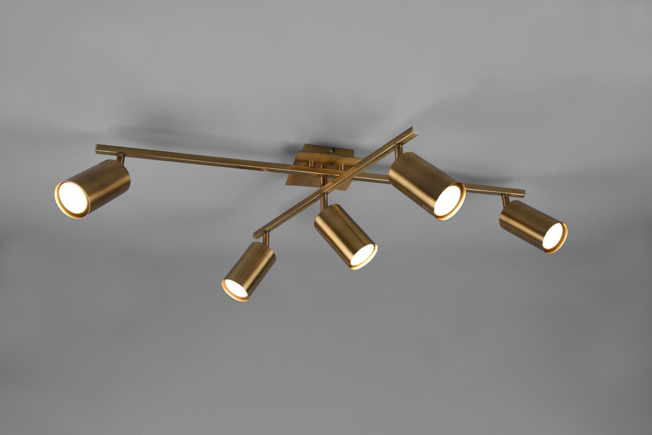 Plafoniera Marley, TRIO, 77.4x57.4x22.4 cm, 35W, 5x GU10, metal, bronz antic - imagine 5